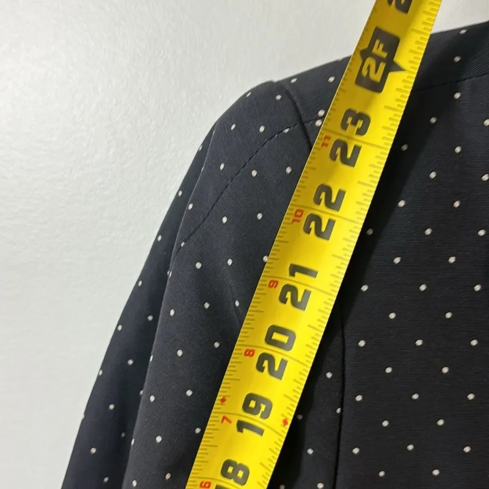 Dana Buchman black ivory polka dot 3 button blazer size large. career office